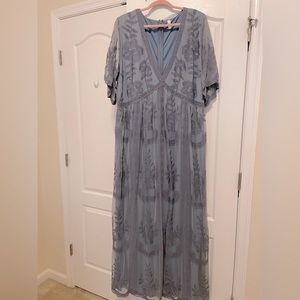 Pinkblush Blue Lace Maternity Maxi Dress